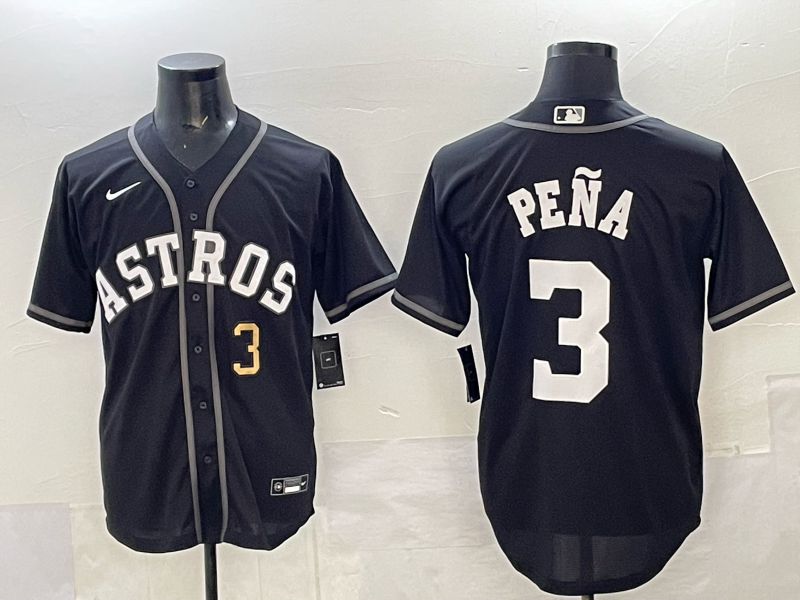 Men Houston Astros #3 Pena Black Nike 2025 MLB Jersey 003->houston astros->MLB Jersey